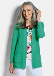 Verschlussloser Cardigan aus COTTAMIRA - grün - Gr. 19 von Goldner Fashion