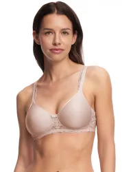 BH ohne Bügel mit Spitze - beige - Gr. 90 C von Goldner Fashion