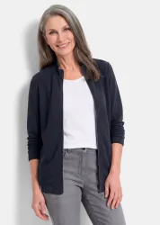 Weiche Jerseyjacke in Blouson-Optik - marine - Gr. 19 von Goldner Fashion