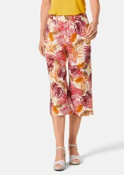 Sommerliche Druckhose - rot / orange / gemustert - Gr. 21 von Goldner Fashion