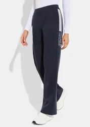 Freizeithose mit Glitzersteinen - marine - Gr. 44 von Goldner Fashion