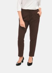 Jacquardhose in Fischgrat-Optik - braun / schwarz - Gr. 44 von Goldner Fashion