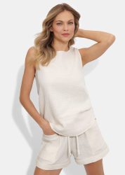 Shorty-Set aus Baumwoll-Musselin - cremeweiss - Gr. 25 von Goldner Fashion