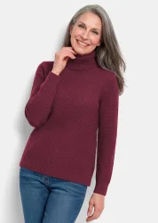 Warmer Strickpullover mit Rollkragen - bordeaux - Gr. 21 von Goldner Fashion