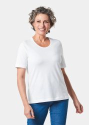 Basic T-Shirt aus reiner Baumwolle - weiss - Gr. 23 von Goldner Fashion