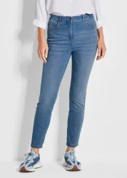 7/8-Jeans BELLA mit Strasssteinen - hellblau - Gr. 23 von Goldner Fashion