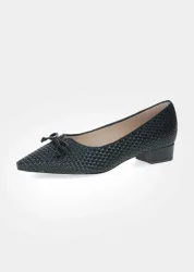 Leder-Pumps in Flechtoptik mit Blockabsatz - schwarz - Gr. 7 von Goldner Fashion