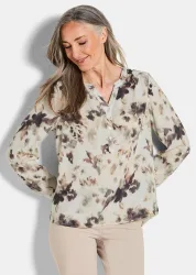 Druckbluse im Unikat-Print - beige / gemustert - Gr. 21 von Goldner Fashion