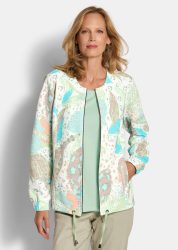 Jersey-Jacke mit Ottomanstruktur - graugrün / gemustert - Gr. 21 von Goldner Fashion
