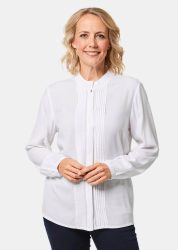 Bluse mit raffinierter Ausschnittlösung - weiss - Gr. 19 von Goldner Fashion