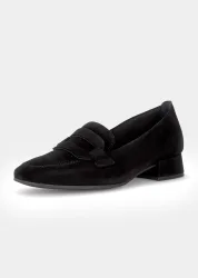 Slipper aus Leder mit Zierelement - schwarz - Gr. 38,5 von Goldner Fashion