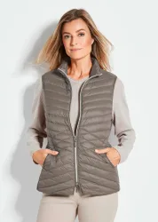 Steppweste aus leichter Daune - taupe - Gr. 19 von Goldner Fashion