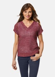 Pullover - bordeaux - Gr. 48 von Goldner Fashion
