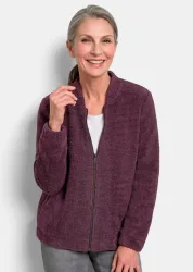 Blouson aus Federgarn mit dezentem Glanz - beere - Gr. 21 von Goldner Fashion