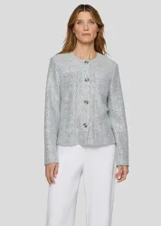Leichte Indoorjacke mit schimmerndem Effekt - grau - Gr. 42 von Goldner Fashion
