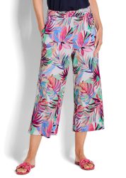 Jersey-Culotte VERA mit Palmenprint - bunt / gemustert - Gr. 21 von Goldner Fashion