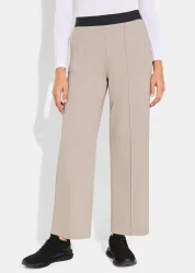 Jersey-Freizeithose mit Biesen - beige - Gr. 19 von Goldner Fashion