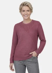 Pflegeleichter Pullover in hochwertiger Rippenstruktur - beere - Gr. 20 von Goldner Fashion
