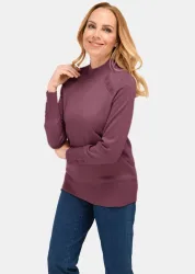 Pflegeleichter Pullover mit Stehbundkragen - lila - Gr. 25 von Goldner Fashion
