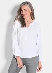 Bluse aus reiner Viskose - weiss - Gr. 54 von Goldner Fashion