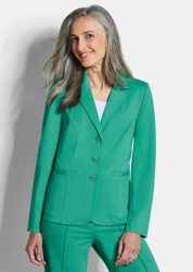 Jersey-Blazer mit Reverskragen - grün - Gr. 20 von Goldner Fashion