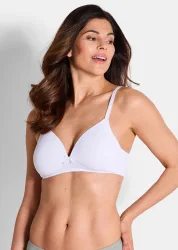 Bügelloser BH im 2er-Pack - weiss / marine - Gr. 85 C von Goldner Fashion