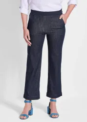 Schlupfjeans VERA mit weitem Bein - marine - Gr. 19 von Goldner Fashion