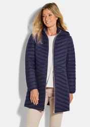 Daunenmantel mit femininer Steppung - marine - Gr. 19 von Goldner Fashion