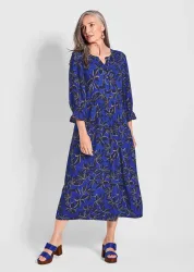 Hängerchen Kleid mit floralem Druck - royalblau / marine / gemustert - Gr. 21 von Goldner Fashion