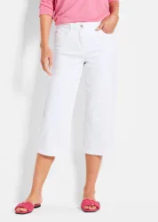 Jeans-Culotte VERA im 5-Pocket-Stil - weiss - Gr. 40 von Goldner Fashion