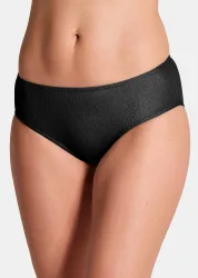 Baumwoll-Hüftslip im Doppelpack - schwarz - Gr. 40 von Goldner Fashion