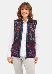 Strickweste mit aufwändigem Jacquardmuster - dunkelblau / gemustert - Gr. 22 von Goldner Fashion