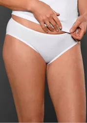 Slip aus Reiner Baumwolle - weiss - Gr. 40 von Goldner Fashion
