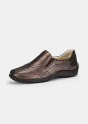 Eleganter Slipper aus weichem Leder - braun / metallic - Gr. 38 von Goldner Fashion