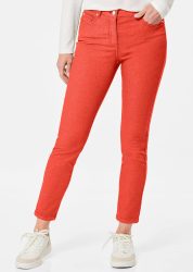 7/8-Jeans BELLA in Super-Stretch-Qualität - orange - Gr. 22 von Goldner Fashion