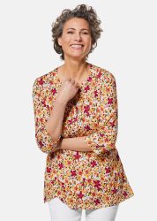 Figurschmeichelndes Drucktunika-Shirt - bunt / geblümt - Gr. 20 von Goldner Fashion