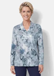 Traumhaftes Flanellshirt - blau / gemustert - Gr. 19 von Goldner Fashion
