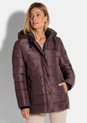 Steppjacke mit Reissverschlusstaschen - bordeaux - Gr. 42 von Goldner Fashion