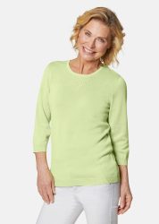 Sommerlicher Strickpullover mit Ajourmuster - hellgrün - Gr. 20 von Goldner Fashion