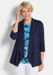 Jersey-Shirt in 2-in-1-Optik - marine / gemustert - Gr. 21 von Goldner Fashion