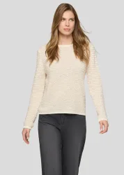 Strickpullover mit Effekt-Bändchengarn - beige - Gr. 38 von Goldner Fashion
