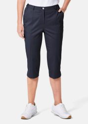 Caprihose CARLA aus Satin - marine - Gr. 19 von Goldner Fashion
