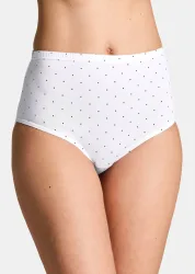 Baumwoll-Taillenslip im Mehrfachpack - weiss / getupft - Gr. 36 von Goldner Fashion
