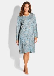 Nachthemd mit Paisleymuster - hellblau / türkis / gemustert - Gr. 40/42 von Goldner Fashion