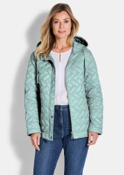 Leichte Steppjacke mit Kapuze - salbei - Gr. 20 von Goldner Fashion