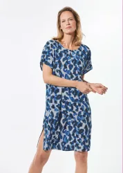 Strandtunika - blau / gemustert - Gr. M von Goldner Fashion