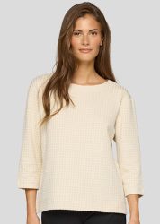 Shirt mit Hahnentrittmuster - beige - Gr. 38 von Goldner Fashion