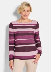 Strickpullover mit Ringelmuster - rosé / gemustert - Gr. 21 von Goldner Fashion