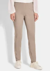 Extra schmale Jerseyhose BELLA mit Schlupfbund - beige - Gr. 38 von Goldner Fashion