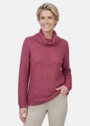 Strickpullover mit interessanter Struktur und Glitzergarn - beere - Gr. 21 von Goldner Fashion